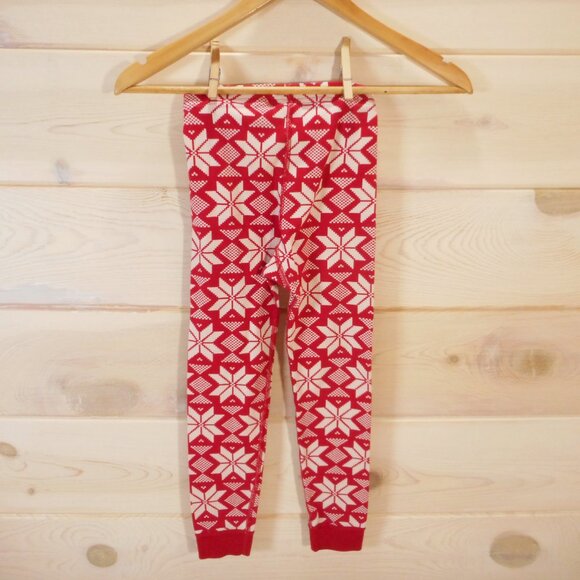 Hanna Andersson Kids 120 cm US 6-7 Red Scandi Snowflake Pajama Set Christmas - Picture 3 of 11